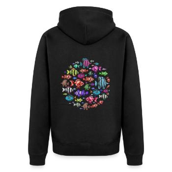 Aquarium Fish Gift - Unisex Premium Organic Zip Hoodie - black - Back - Nico (187cm)
