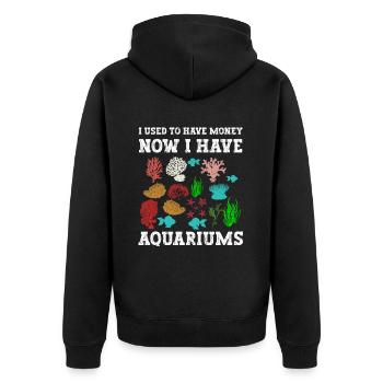 Aquarium Fish Gift - Unisex Premium Organic Zip Hoodie - black - Back - Nico (187cm)