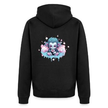Pastel Goth Lover Soft Grunge Monkey Esthétique - Veste à capuche bio Premium Unisexe - noir - Dos - Nico (187cm)