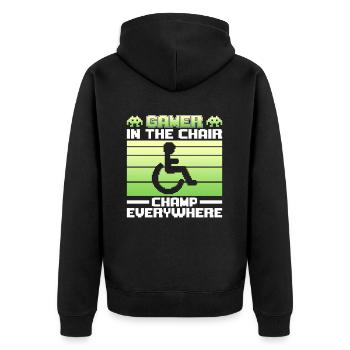 37 Gamer In The Chair Champ Everywhere - Veste à capuche bio Premium Unisexe - noir - Dos - Nico (187cm)