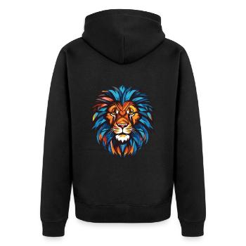 Tête de Lion - Veste à capuche bio Premium Unisexe - noir - Dos - Nico (187cm)