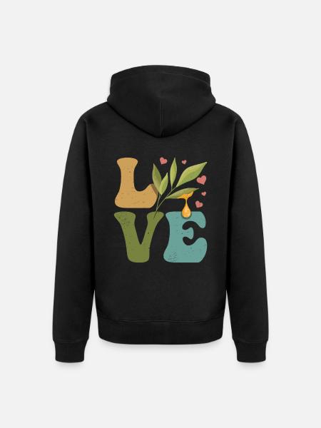 Ätherisches Öl LIEBE - Unisex Premium Bio Zip Hoodie - Schwarz