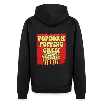Popcorn Liebhaber Kino Film Snack - Unisex Premium Bio Zip Hoodie - Schwarz - Hinten - Nico (187cm)