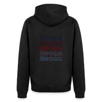 Vintage Portugal City - Retro Braga - Veste à capuche bio Premium Unisexe - noir - Dos - Nico (187cm)