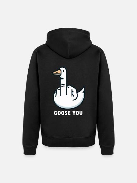 Gänse Finger - Unisex Premium Bio Zip Hoodie - Schwarz