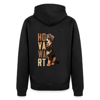 Hovawart besitzer Bauernhund Reinrassig Retro - Unisex Premium Bio Zip Hoodie - Schwarz - Hinten - Nico (187cm)