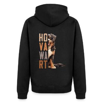 Hovawart owner Farmer Dog Purebred Retro - Unisex Premium Organic Zip Hoodie - black - Back - Nico (187cm)