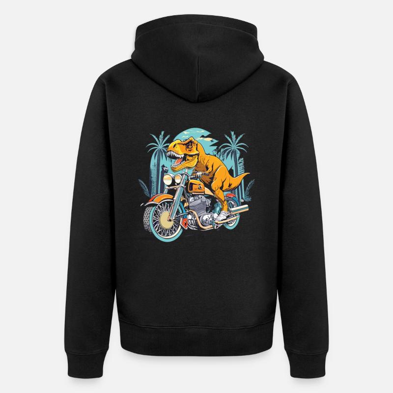 TRex Biker - Une balade primitive - Veste à capuche bio Premium Unisexe - noir