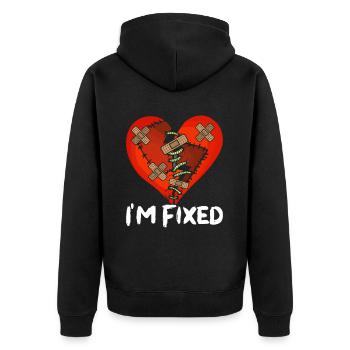 Survivant d’une chirurgie à cœur ouvert - Veste à capuche bio Premium Unisexe - noir - Dos - Nico (187cm)