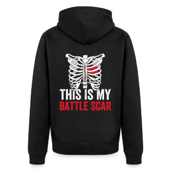Survivant d’une chirurgie à cœur ouvert - Veste à capuche bio Premium Unisexe - noir - Dos - Nico (187cm)
