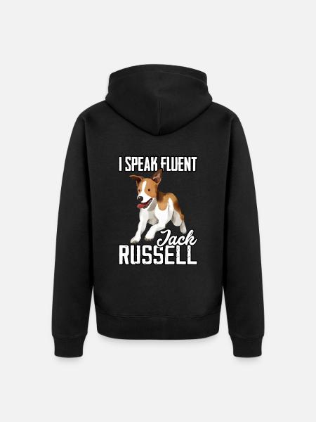 I speak fluent Jack Russell - Unisex Premium Organic Zip Hoodie - black