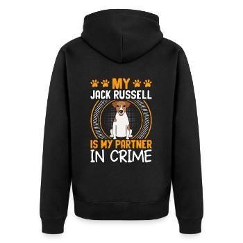 Mon Jack Russell est mon complice - Veste à capuche bio Premium Unisexe - noir - Dos - Nico (187cm)
