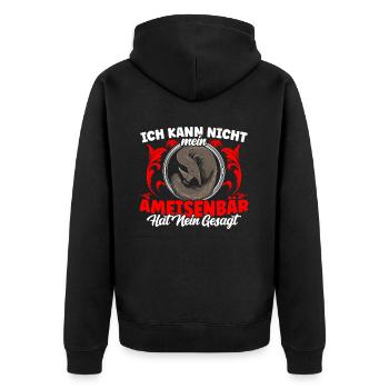 Ameisenbär hat nein gesagt Ameisenfresser - Unisex Premium Bio Zip Hoodie - Schwarz - Hinten - Nico (187cm)