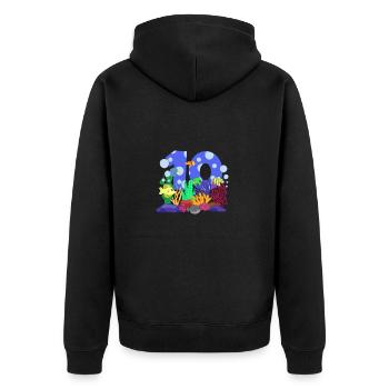 Aquarium Fish Gift - Unisex Premium Organic Zip Hoodie - black - Back - Nico (187cm)