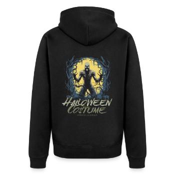 Dunkler Horror Zombie - Halloween Kostüm für Damen - Unisex Premium Bio Zip Hoodie - Schwarz - Hinten - Nico (187cm)