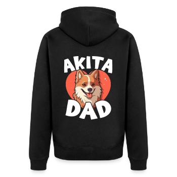 Akita Hund Liebhaber Japanische Welpenrasse Haustierbesitzer Welpe - Unisex Premium Bio Zip Hoodie - Schwarz - Hinten - Nico (187cm)