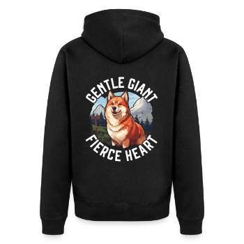 Akita Hund Liebhaber Japanische Welpenrasse Haustierbesitzer Welpe - Unisex Premium Bio Zip Hoodie - Schwarz - Hinten - Nico (187cm)
