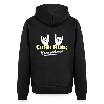 Crappie Fishing - Unisex Premium Bio Zip Hoodie - Schwarz - Hinten - Nico (187cm)