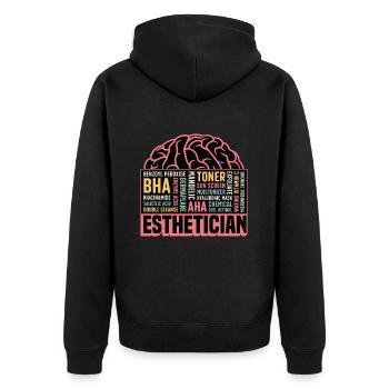 Aesthetician Esthetician Skin Care Cosmetologist - Unisex Premium Bio Zip Hoodie - Schwarz - Hinten - Nico (187cm)