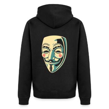 Masque Guy Fawkes - Veste à capuche bio Premium Unisexe - noir - Dos - Nico (187cm)