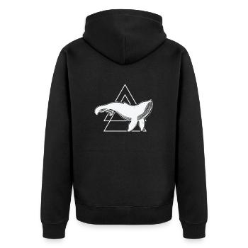 Blue Whale Sea Creatures - Unisex Premium Organic Zip Hoodie - black - Back - Nico (187cm)