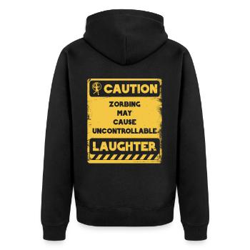 Zorbing peut provoquer un rire incontrôlable - Veste à capuche bio Premium Unisexe - noir - Dos - Nico (187cm)