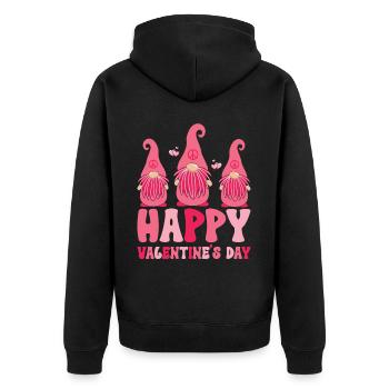 Retro Groovy 70's Valentine's Day Hearts Couple - Veste à capuche bio Premium Unisexe - noir - Dos - Nico (187cm)