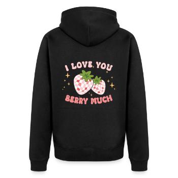 Retro Groovy 70's Valentine's Day Hearts Couple - Veste à capuche bio Premium Unisexe - noir - Dos - Nico (187cm)