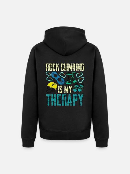 Mountain Climbing Carabiner Climber - Unisex Premium Organic Zip Hoodie - black