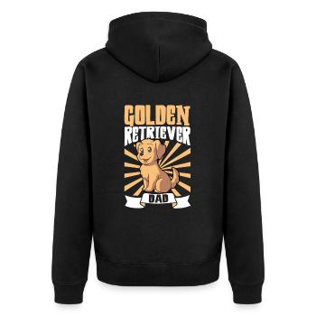 Golden Retriever Dad - Golden Retriever - Unisex Premium Organic Zip Hoodie - black - Back - Nico (187cm)