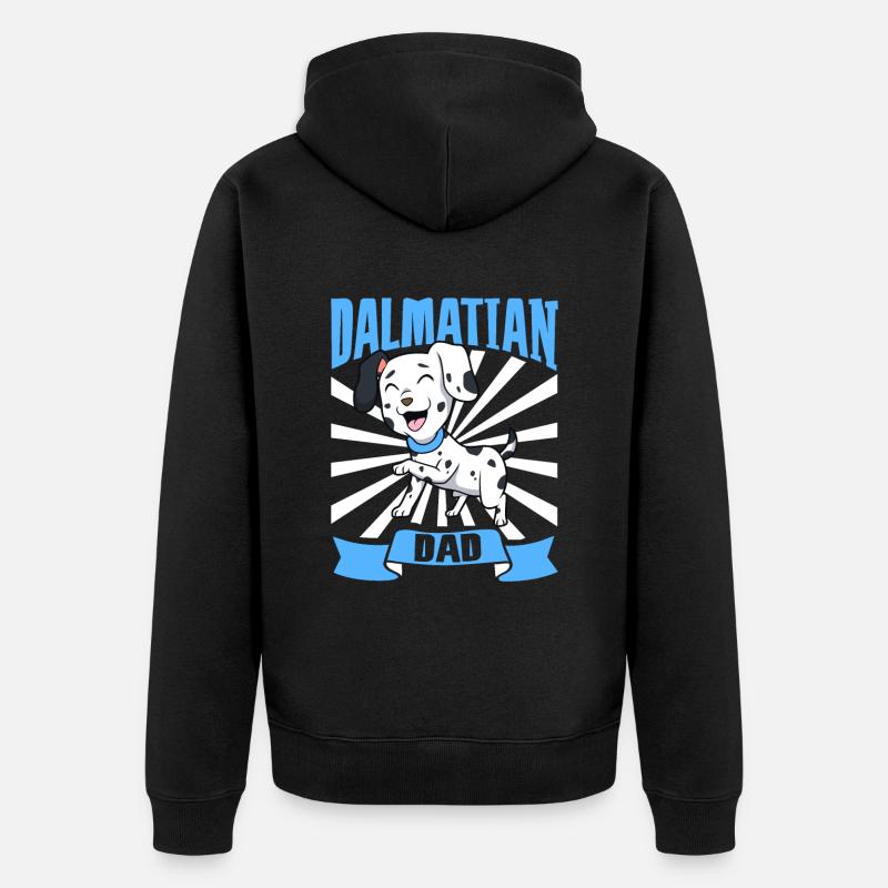 Papa dalmatien - Dalmatiner - Veste à capuche bio Premium Unisexe - noir