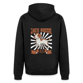 Jack Russel Dad - Jack Russel Terrier - Unisex Premium Organic Zip Hoodie - black - Back - Nico (187cm)