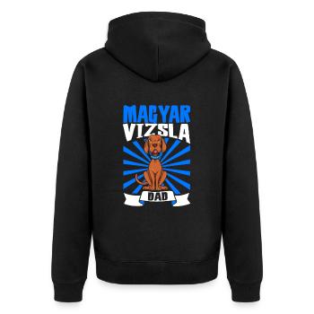 Magyar Vizsla Dad - Magyar Vizsla - Unisex Premium Bio Zip Hoodie - Schwarz - Hinten - Nico (187cm)