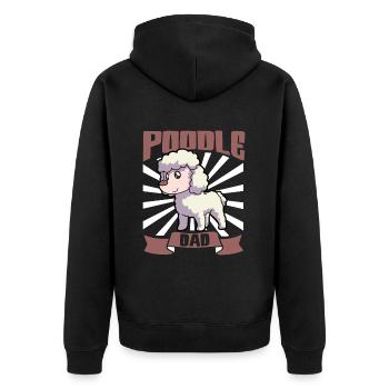 Poodle Dad - Pudel - Unisex Premium Organic Zip Hoodie - black - Back - Nico (187cm)