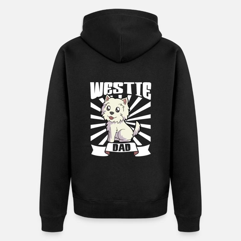 Westie Dad - West Highland Terrier - Veste à capuche bio Premium Unisexe - noir