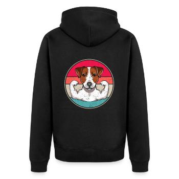 Jack Russell Terrier - Unisex Premium Bio Zip Hoodie - Schwarz - Hinten - Nico (187cm)