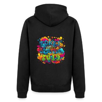 Funky Birthday: Octobre 2019 - Psychadelic - Veste à capuche bio Premium Unisexe - noir - Dos - Nico (187cm)