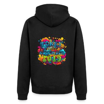 Funky Birthday: Novembre 2019 - Psychadelic - Veste à capuche bio Premium Unisexe - noir - Dos - Nico (187cm)