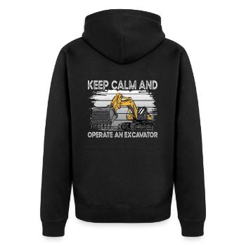 Gardez le conducteur de pelle calme - Veste à capuche bio Premium Unisexe - noir - Dos - Nico (187cm)
