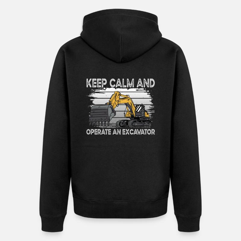 Keep Calm Baggerfahrer - Unisex Premium Bio Zip Hoodie - Schwarz