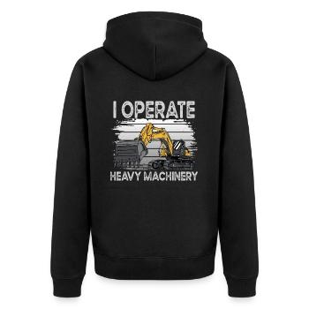 Heavy Machinery Excavator Operator - Unisex Premium Organic Zip Hoodie - black - Back - Nico (187cm)