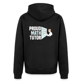 Math Teacher Math Teacher Funny - Unisex Premium Organic Zip Hoodie - black - Back - Nico (187cm)