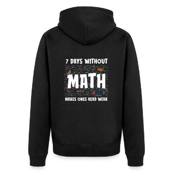 Math Teacher Math Teacher Funny - Unisex Premium Organic Zip Hoodie - black - Back - Nico (187cm)