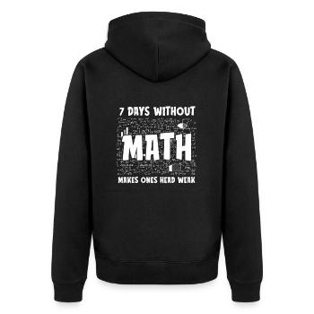 Mathelehrer Mathe Lehrer Lustig - Unisex Premium Bio Zip Hoodie - Schwarz - Hinten - Nico (187cm)
