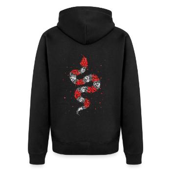 Milchschlange Schlange Schlangen Reptil Terrarium - Unisex Premium Bio Zip Hoodie - Schwarz - Hinten - Nico (187cm)