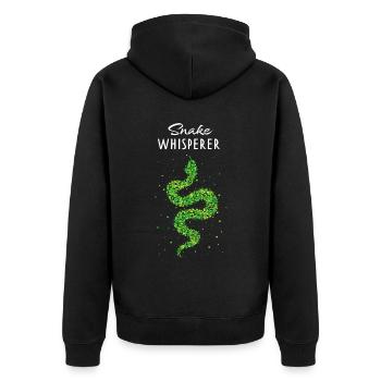 Snake Whisperer Schlangen Flüsterer Schlange - Unisex Premium Organic Zip Hoodie - black - Back - Nico (187cm)
