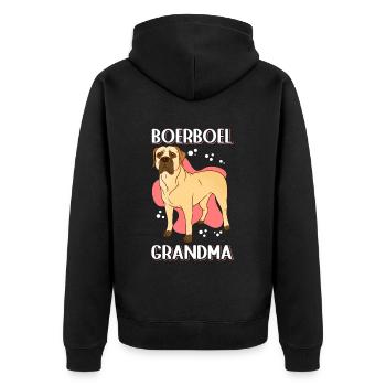 Boerboel Dogs Granny Dog Owner Gift - Unisex Premium Organic Zip Hoodie - black - Back - Nico (187cm)