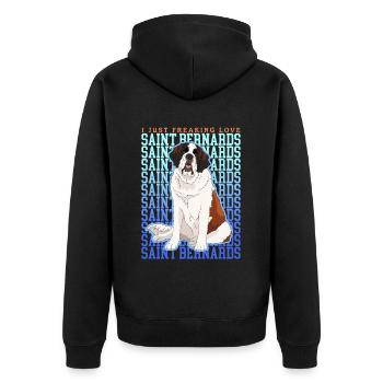 Chien Saint-Bernard Cadeau pour chien Saint-Bernard - Veste à capuche bio Premium Unisexe - noir - Dos - Nico (187cm)