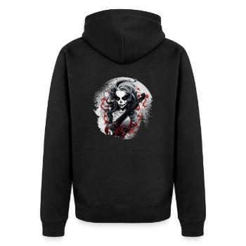 Cello player, cellist-musician, collo music - Unisex Premium Organic Zip Hoodie - black - Back - Nico (187cm)