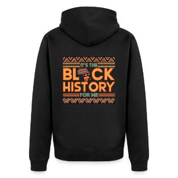 Schwarze Geschichte Monat Juneteenth Afroamerikane - Unisex Premium Bio Zip Hoodie - Schwarz - Hinten - Nico (187cm)